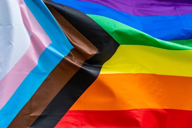 Rainbow-colored notebook symbolizing LGBTQIA+ pride